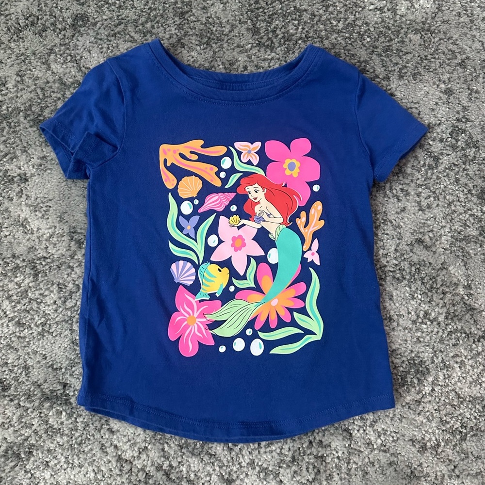 Jumping Beans Blue Short Sleeve Tee with Floral Graphic